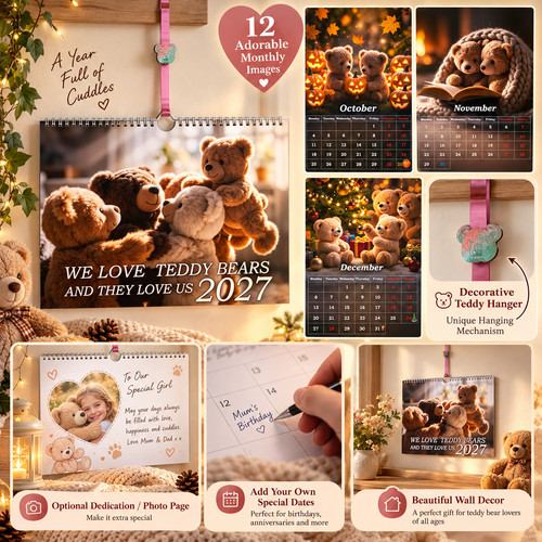Teddybär kalender 2027 - teddybär,